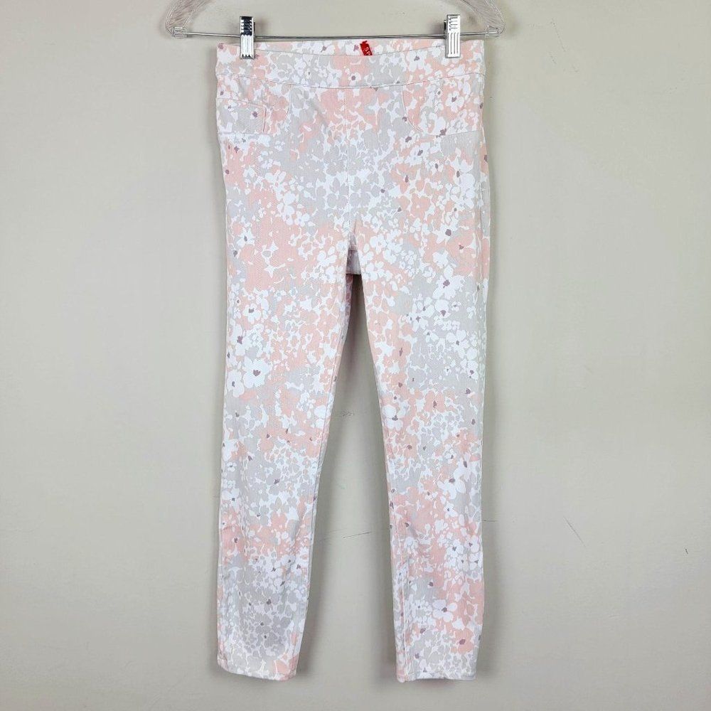 Spandex White Gray Blush Floral Jean-ish Legging S